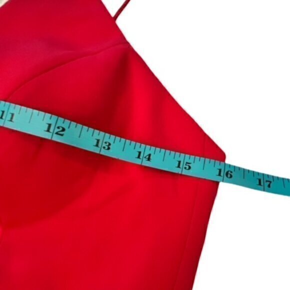 🎉PRICE REDUCED🎉 Aidan Mattox Spaghetti Strap V-Neck Satin Gown Red 6 Backless - Picture 12 of 16